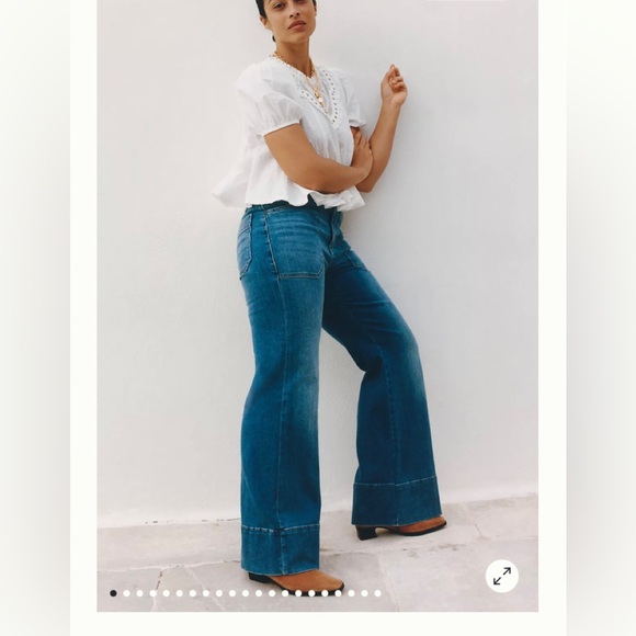 Pilcro Denim - Pilcro Wide-Leg High-Rise Jeans in Blue